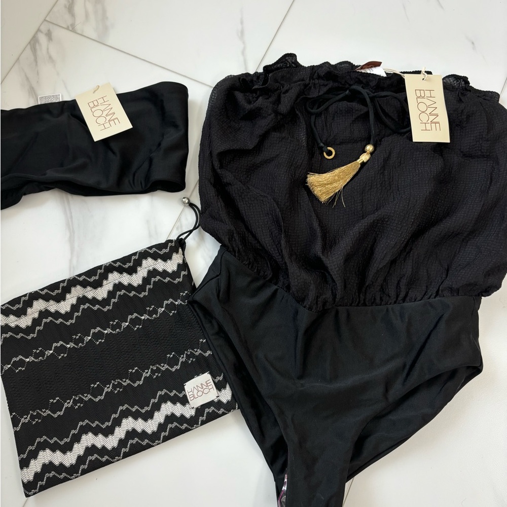 Black Hanne Bloch size small silk swimsuit